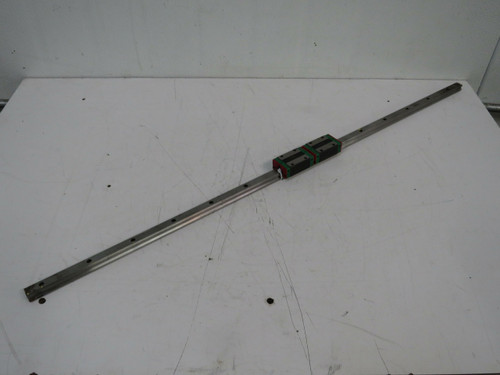Lot of 2 Hiwin EGH15CA 160HYV-30100 Linear Bearing Block on 33 In Rail  For Sale