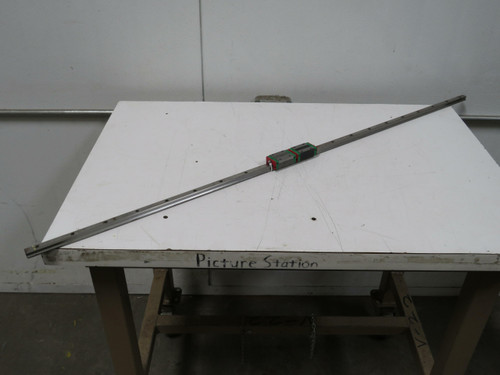 Lot of 2 Hiwin EGH15CA 1708F Linear Bearings on 46 Inch Rail  For Sale