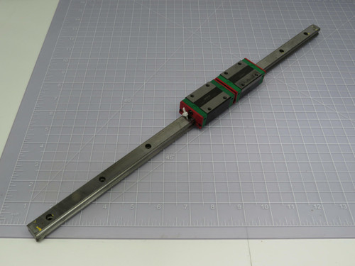 Lot of 2 Hiwin EGH15CA 150EZL-10000 Linear Bearing Blocks on 18 1/2 In Rail  For Sale