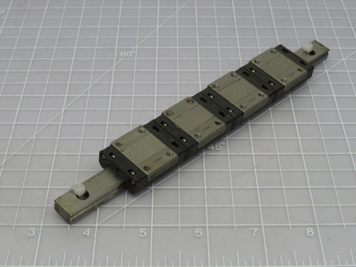 Lot of 4 THK SRS12M  Linear Bearing Blocks on a 8 In Rail  For Sale