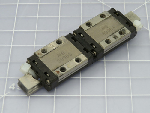 Lot of 2 THK SRS9XM  Linear Bearing Blocks on a 3.5 in Rail  For Sale