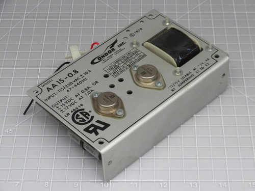 Condor AA15-0.8  Power Supply 15 VDC  0.8 Amp 12VDC 1.0 Amp  For Sale