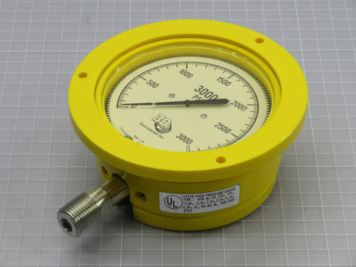 3D INSTRUMENTS  25504-33C74  4-1/2 IN 1/2 IN 0-3000 PSI PRESSURE GAUGE  For Sale