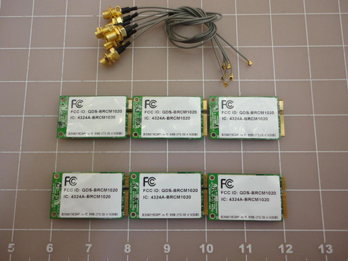 LOT OF 6 HP QDS-BRCM1020 802.11B/G WIFI MINIPCIE CARDS T20337