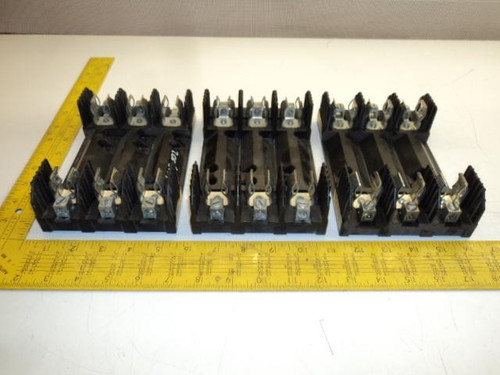 LOT OF 3 BUSS H60060-3CR FUSE HOLDERS 600V 60A T19655