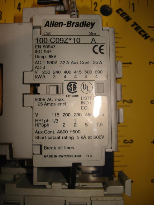 8 ALLEN-BRADLEY 100-C09Z*10 A CONTACTOR COIL WITH 193- T6181
