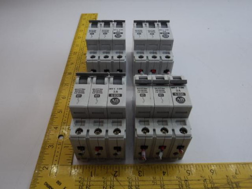 LOT OF 4 ALLEN-BRADLEY 1492-CB1 CIRCUIT BREAKERS G030 300VAC MAX 3A T17306