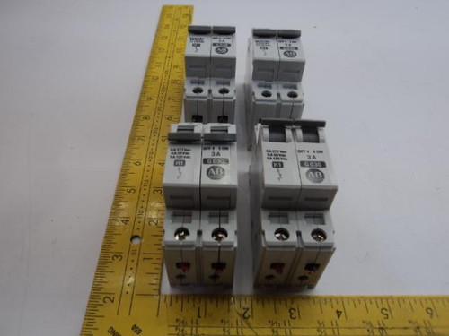 LOT OF 4 ALLEN-BRADLEY 1492-CB1 CIRCUIT BREAKERS G030 300VAC 3A T17307