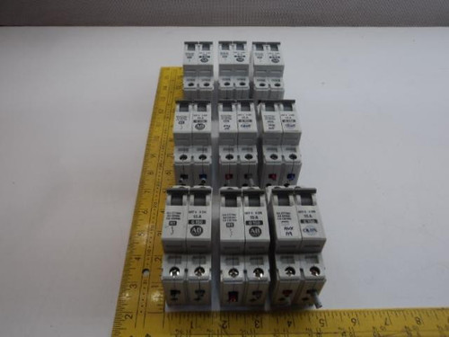 LOT OF 9 ALLEN-BRADLEY 1492 ACB CIRCUIT BREAKERS 15A T17308