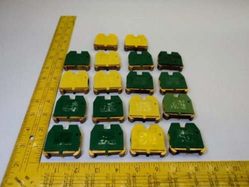 LOT OF 18 ALLEN-BRADLEY 1492-WG10 TERMINAL BLOCKS IEC 1CKT GROUND SHORT 10MM T16488