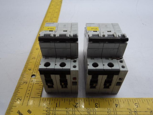 LOT OF 2 SIEMENS 5SY42 MCB C10 CIRCUIT BREAKERS 2AMP T18951