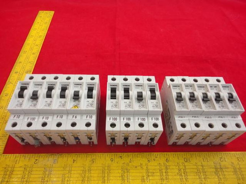 LOT OF 15 SIEMENS 5SX2 CIRCUIT BREAKERS C4 C6 C10 230/400V T20846