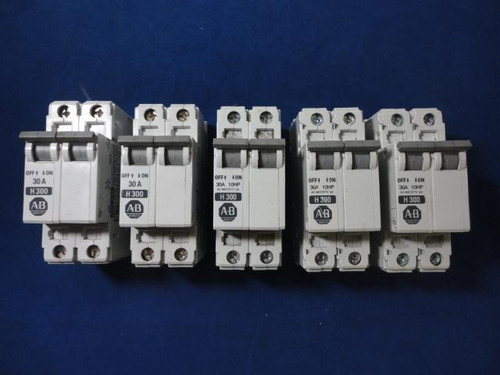LOT OF 5 ALLEN-BRADLEY 1492-CB2 CIRCUIT BREAKERS 30A 2PO T21284