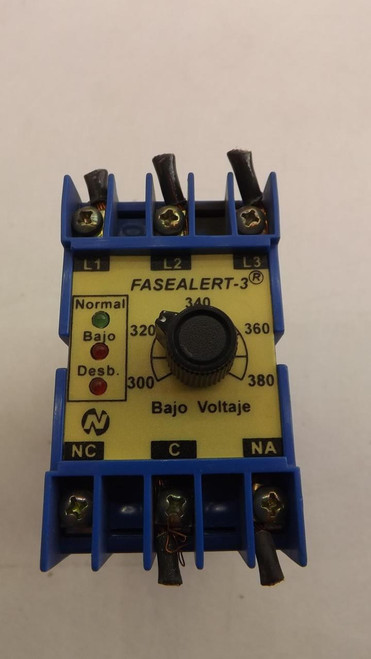 NASSAR ELECTRONIC F3-380 THREE PHASE VOLTAGE MONITOR 380 V T22382
