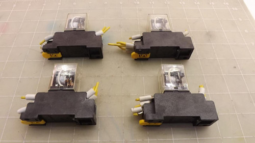 LOT OF 4 OMRON LY2 RELAYS WITH BASE T28114