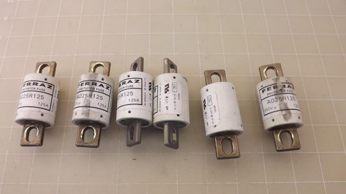 LOT OF 5 FERRAZ A025R125 PROTISTOR FUSE T27445