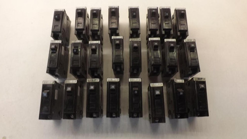 LOT OF 24 CUTLER HAMMER COMMON TRIP BA 1 POLE CIRCUIT BREAKER T29413