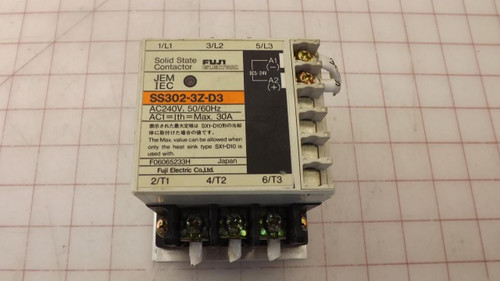 FUJI ELECTRIC SS302-3Z-D3 SX1-D10 SOLID STATE CONTACTOR W/ HEAT SINK T31631