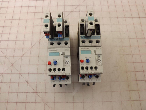 LOT OF 2 SIEMENS 3RU1126-1GB0 3RT1024-1K CONTACTOR W/ OVERLOAD RELAY T33000