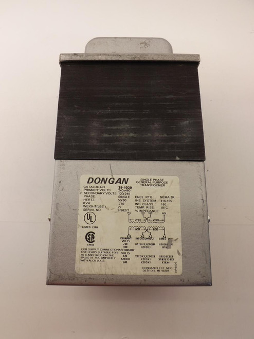 DONGAN 35-1030 SINGLE PHASE GENERAL PURPOSE TRANSFORMER T37171 DONGAN 35-1030 SINGLE PHASE GENERAL PURPOSE TRANSFORMER T37171