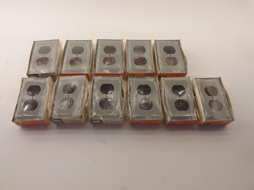 LOT OF 11 WIREMOLD G-3043BE DUPLEX RECEPTABLE COVERS T37261