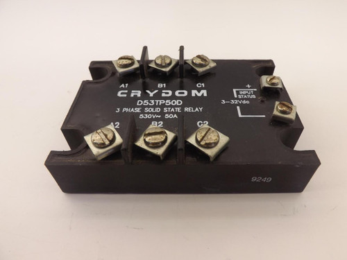 CRYDOM D53TP50D 3 PHASE SOLID STATE RELAY T38027 CRYDOM D53TP50D 3 PHASE SOLID STATE RELAY T38027