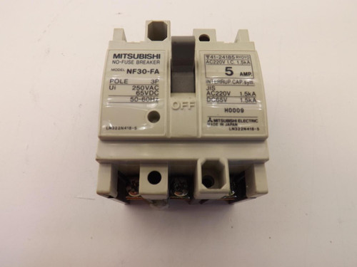 MITSUBISHI NF30-FA NO-FUSE BREAKER 250VAC 65VDC T39018