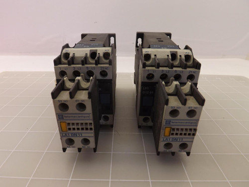 LOT OF 2 TELEMECANIQUE LP1D1201 LA1DN11 CONTACTOR T43775