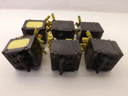 LOT OF 6 AIRPAX UPL111-1-65-203 CIRCUIT BREAKERS 20A 250V T41792