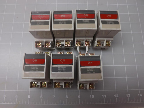 LOT OF 7 MITSUBISHI CP30-BA CIRCUIT BREAKERS T48607