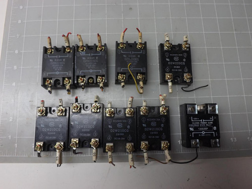 LOT OF 9 120D3SP D2W220CG D2W210CG D2W215EG D2W210EG RELAYS T48860