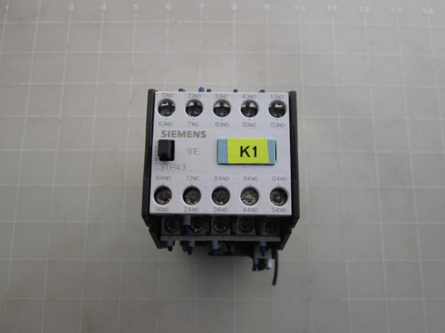 SIEMENS 3TH4391-0B CONTACT RELAY T53177 SIEMENS 3TH4391-0B CONTACT RELAY T53177