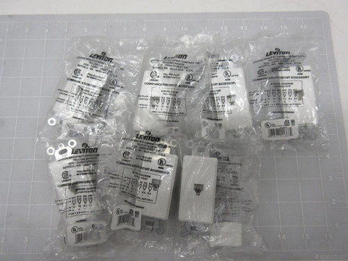 LOT OF 7 LEVITON  002-40649 MODULAR JACK FLUSH MOUNT 4 TERMINAL WHITE T56669