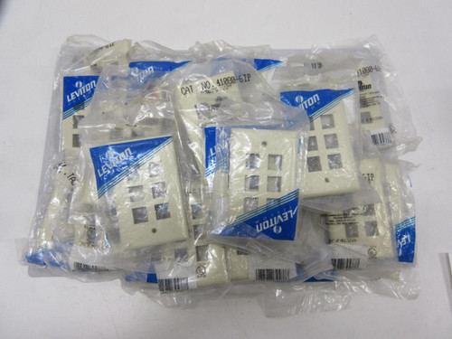LOT OF 27 LEVITON  41080-6IP QUICKPORT WALLPLATE [6-PORT; IVORY] T56661