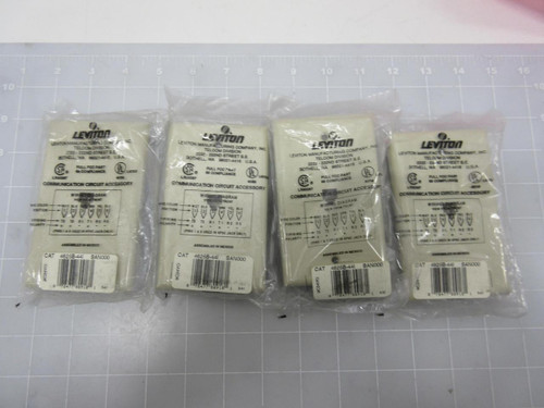 LOT OF 4 LEVITON  4625B-44I TELEPHONE 4-WIRE PHONE JACK WALL PLATE IVORY  T56662