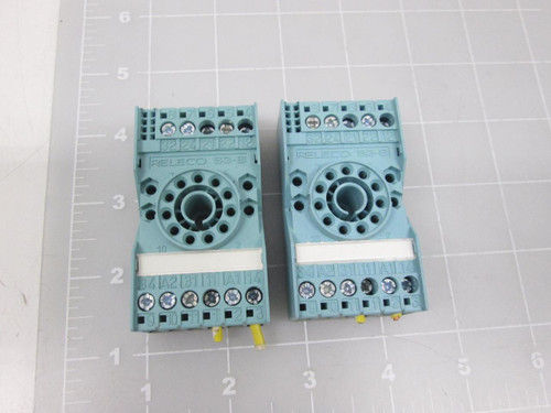 LOT OF 2 RELECO S3-B RELAY BASES T58319