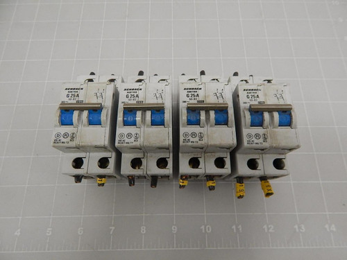 LOT OF 4 SCHRACK G25A SD-82 25 AMP CIRCUIT BREAKERS T59513