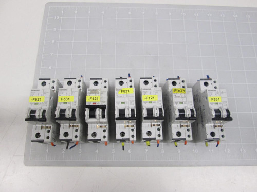 LOT OF 7 SIEMENS 5SY41 MCB C4 CIRCUIT BREAKERS LOT OF 7 SIEMENS 5SY41 MCB C4 CIRCUIT BREAKERS