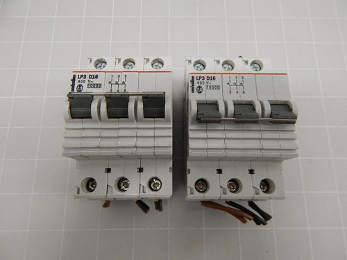 LOT OF 2 SMISSLINE LP3D16 CIRCUIT BREAKER T60592