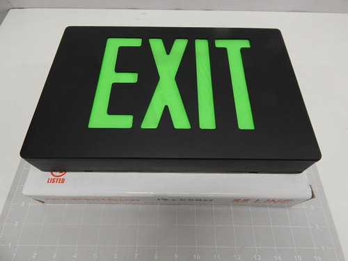 MCPHILBEN 55L1BG LED BLACK ALUMINUM EXIT SIGN W GREEN LETTERS T60927