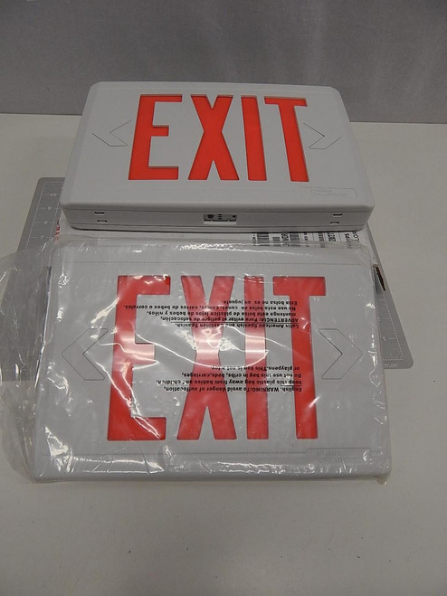 PHILIPS CHLORIDE CXXL3RWDR WHITE EXIT SIGN W RED LETTERS T60914