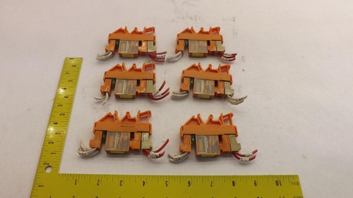LOT OF 6 SIEMENS V2127-B0006-A201 RELAYS W/ WEIDMULLER RS30 RELAY BASES T27479