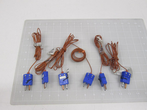 LOT OF 6 OMEGA 76" LONG T TYPE THERMOCOUPLE ROUND CONNECTOR T63208