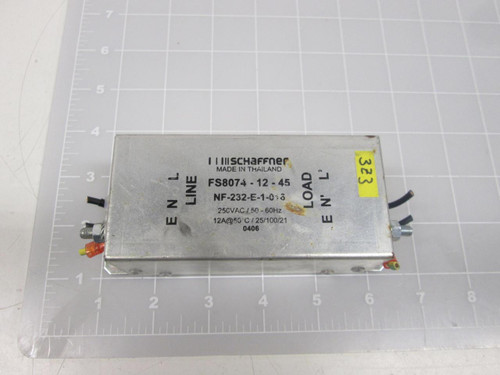 SCHAFFNER FS8074-12-45 NF0232-E-1-016 250 VAC 12A POWER LINE FILTER T66647