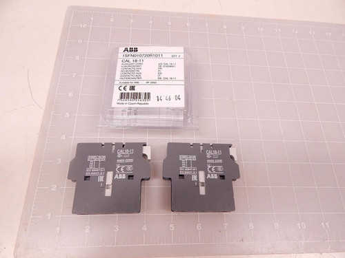 LOT OF 2 ABB ASEA BROWN BOVERI 1SFN010720R1011 CAL 18-11 CONTACTORS T69648