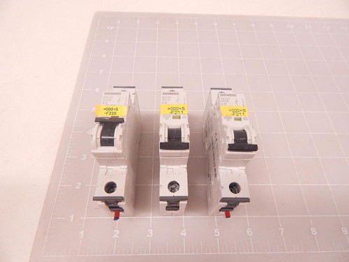 LOT OF 3 SIEMENS 5SY41 MCB C2 5SY4102-7 2 AMP CIRCUIT BREAKER T70648