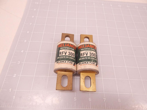 LOT OF 2 RELIANCE RFV 300 RECTIFIER FUSES T75454