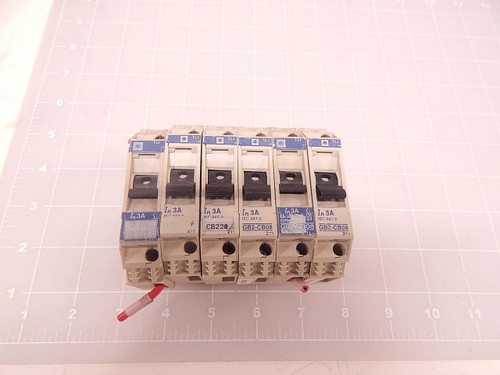 LOT OF 6 SCHNEIDER ELECTRIC GB2-CB08 CIRCUIT BREAKER T74564