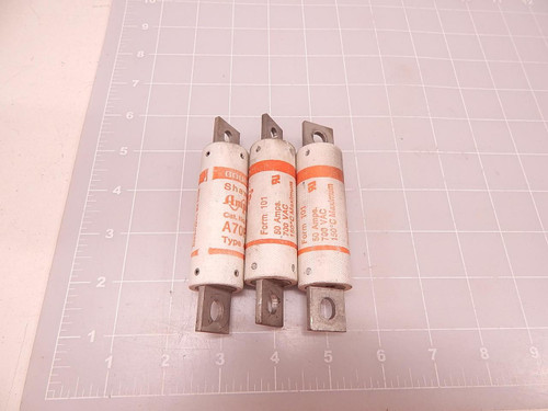 LOT OF 3 GOULD A70P50 TYPE 4 FUSES T77686