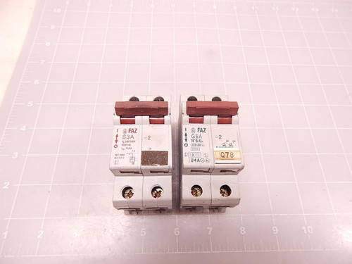 LOT OF 2 KLOCKNER MOELLER FAZS3A FAZG6A CIRCUIT BREAKERS T77717
